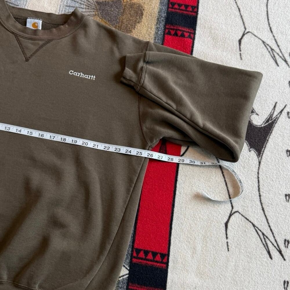 Vintage 90s Carhartt Embroidered Crewneck Sweatshirt Size XL Brown Workwear - Picture 6 of 8